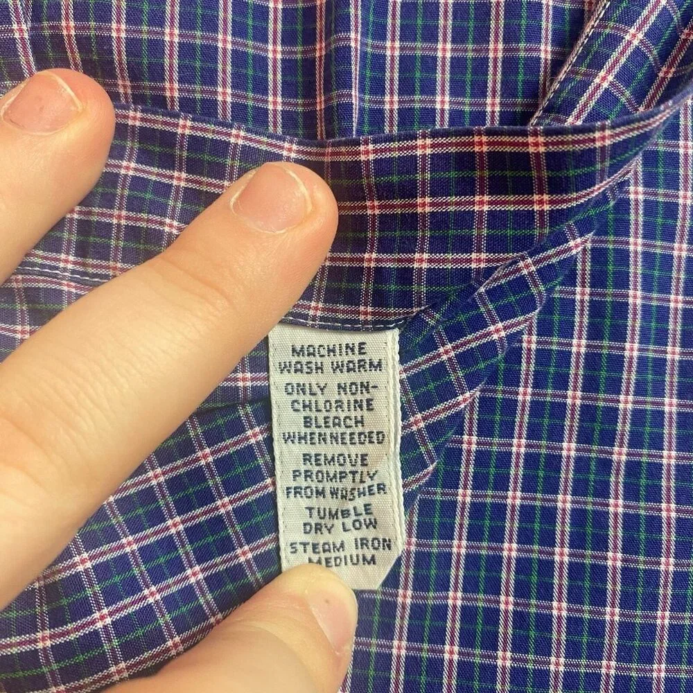 Ralph Lauren Button Down Shirt mens Yarmouth long sleeve blue size 16.5 (32/33)